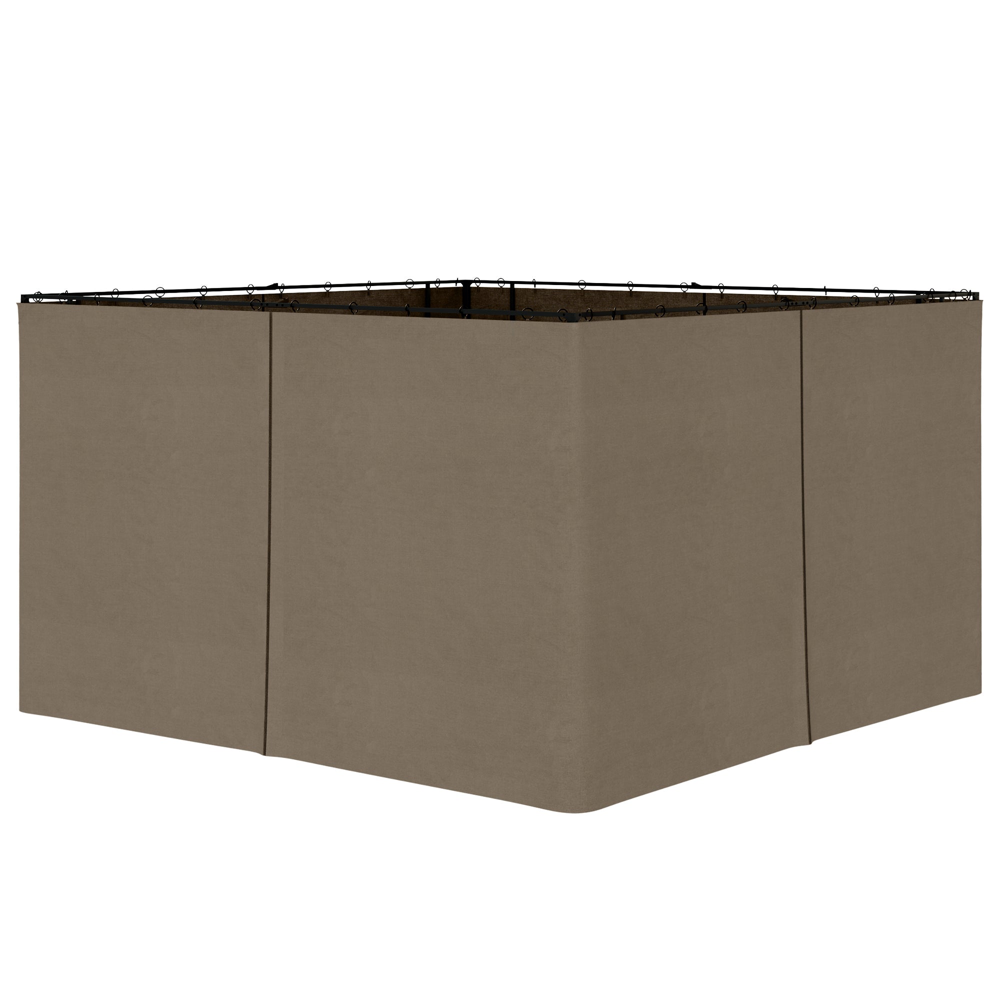 9.84' x 11.8' Gazebo Sidewall Set with Hooks/C-Rings, Brown