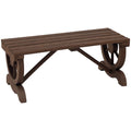 2-Person Wooden Garden Bench, Outdoor Wagon Wheel Porch Bench for Backyard Garden, Support 550 LBS, Rustic Country Style Patio Furniture, Brown
