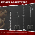 Free Standing Boxing Bag with Stand, Punching Speed Bag Reaction Bar Challenge with Suction Cups, 64-81in Adjustable Height for Teenagers and Adults, Black