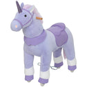 Ride on Unicorn Toy for Kids 4-7 Years, 37.8 Inch Plush Baby Rocking Horse with Wheels, No Battery Required, Purple