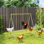 Chicken Perch for Coop, Chicken Roosting Bars with 2 Swings, Coop Accessories for Farm, Backyard, Silver
