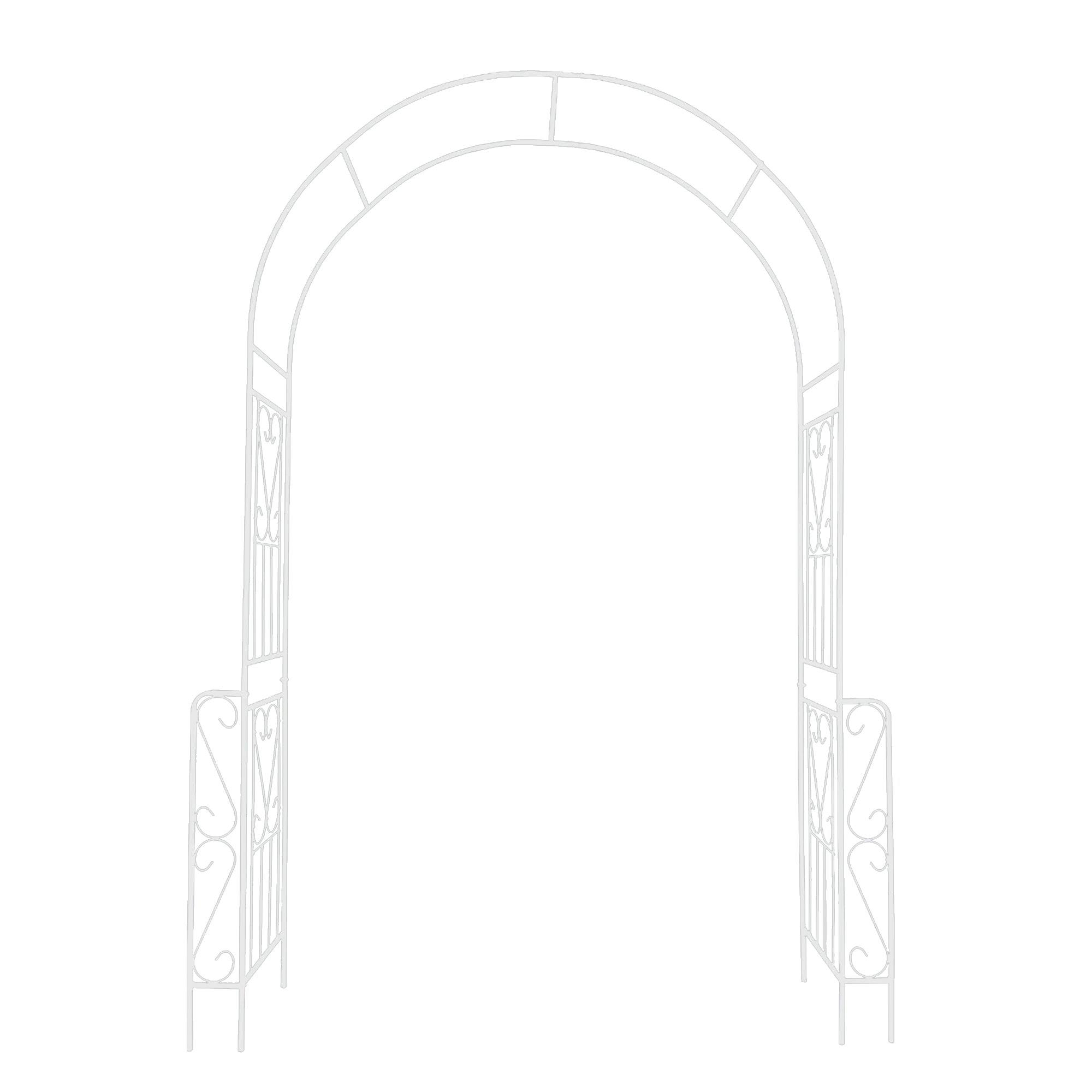 Metal Garden Arch Trellis with Anti-Rust Galvanized Tube, Easy Assembled Climbing Plant Support, 55" L x 14.5" W x 94.5" H, Cream White