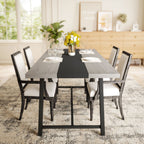 Industrial Kitchen Table for 8 People, 70.9" Long Dining Table with Large Tabletop and Steel Legs for Dining Room, Gray
