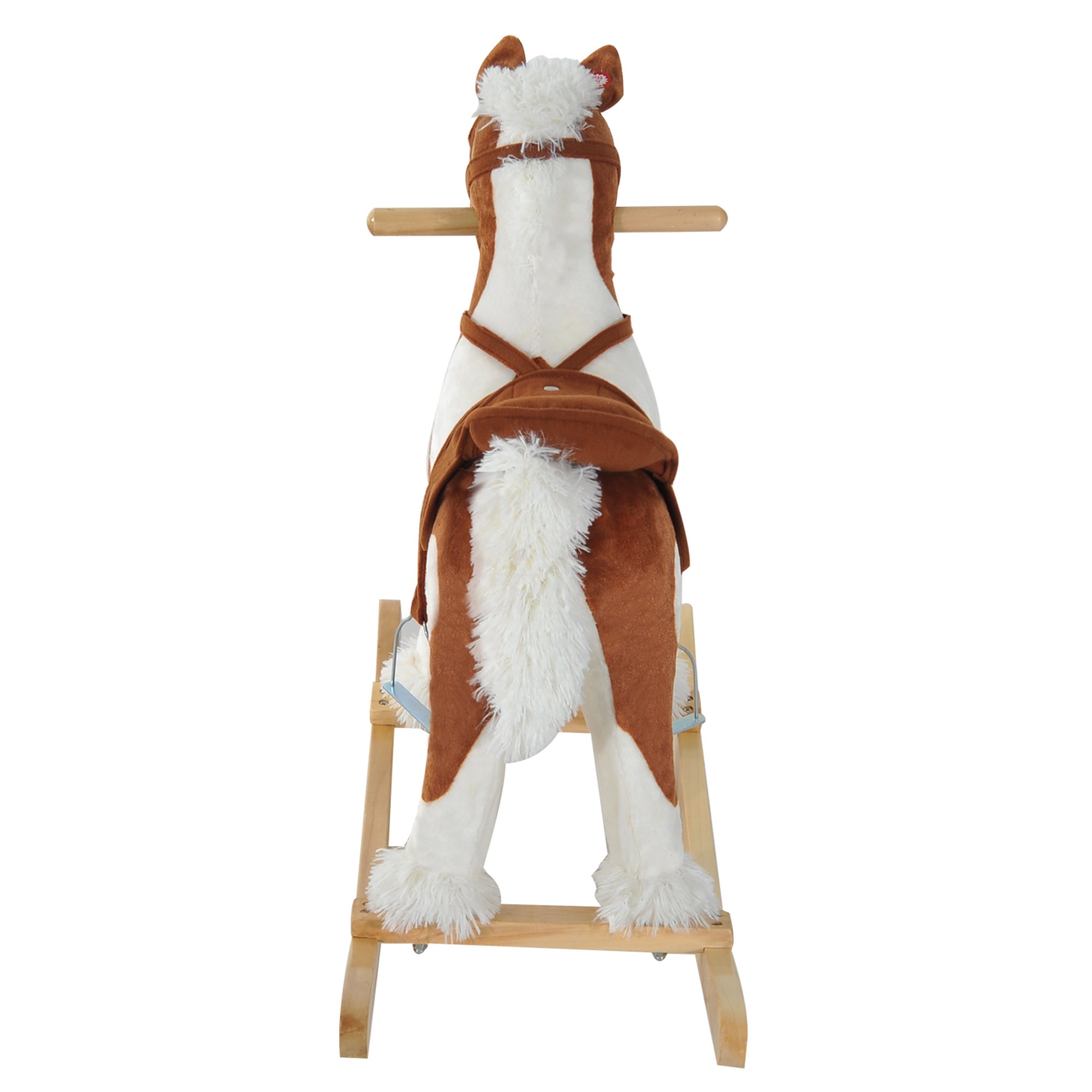 Toddler Rocking Horse, Kids Plush Rocking Chair Toy with Nursery Rhyme Music Brown