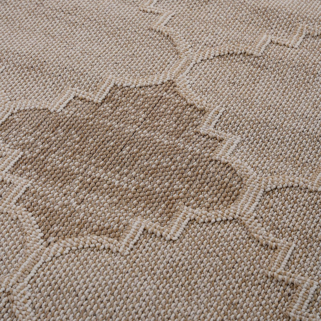 Naar 6x9 Indoor Outdoor Stain-Resistant Area Rug with Medium Pile Height, Kid and Pet-Friendly Carpet, 93" L x 79" W x 0.3" H, Cream