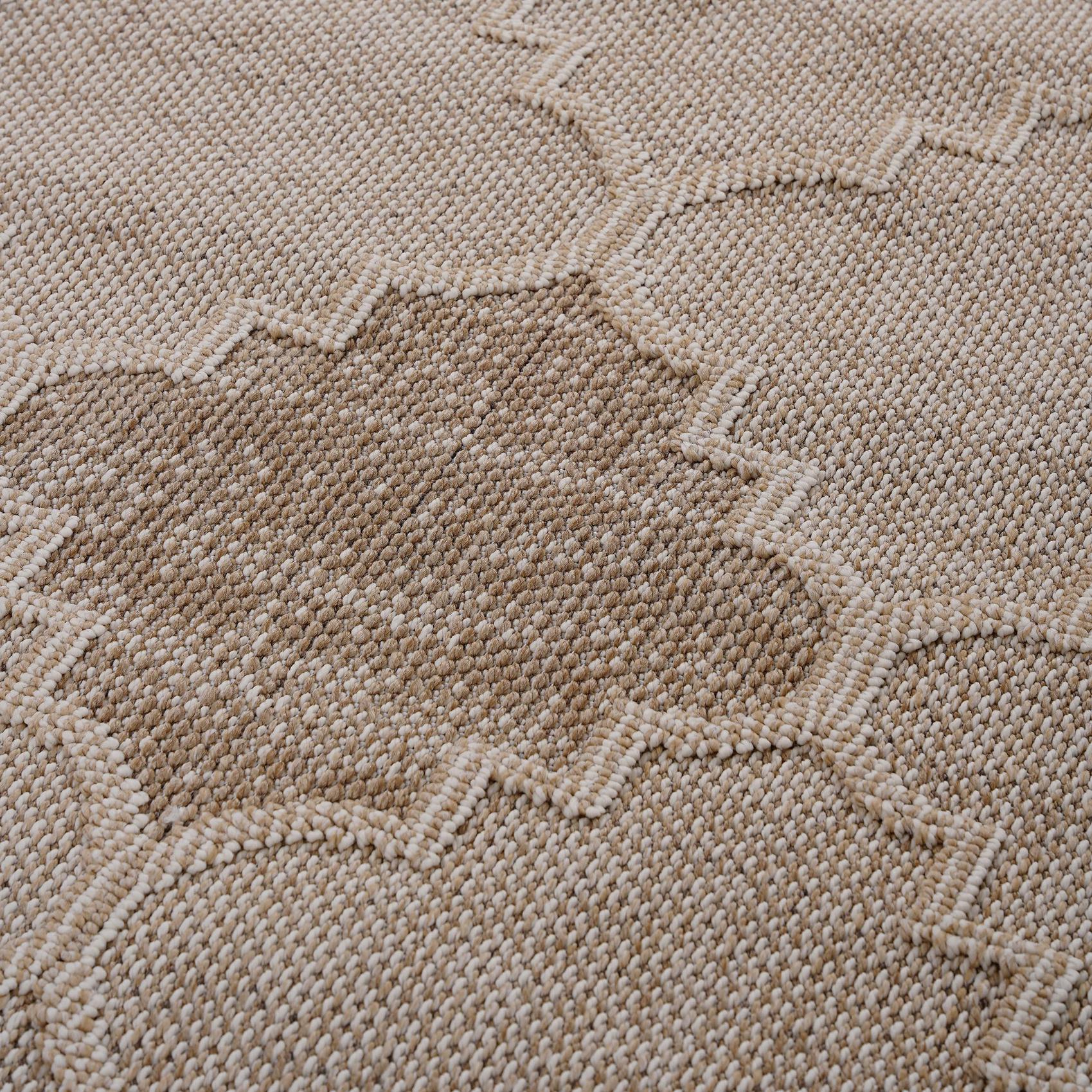 Naar 6x9 Indoor Outdoor Stain-Resistant Area Rug with Medium Pile Height, Kid and Pet-Friendly Carpet, 93" L x 79" W x 0.3" H, Cream