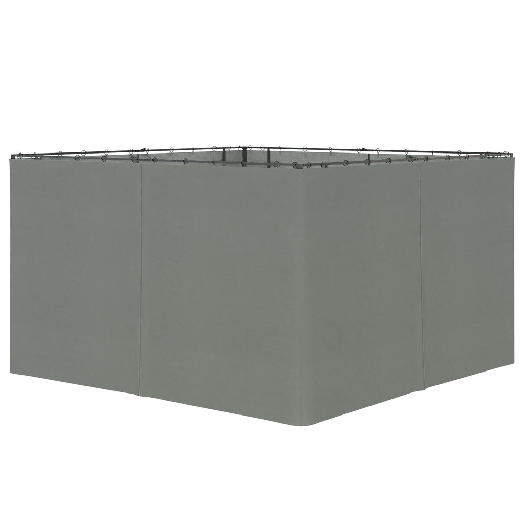 9.84' x 11.8' Gazebo Sidewall Set with Hooks/C-Rings, Gray