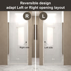 30" Bi-Fold Shower Door with Explosion-Proof Film and Tempered Glass, Bathroom Door with Stainless Steel Handle, 30" L x 0.5" W x 72" H, Chrome