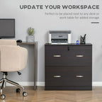 2-Drawer File Cabinet with Lock and Keys, Lateral Storage Filing Cabinet with Hanging Bar for Letter Size, Home Office, Walnut