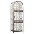 45 Bottle Wrought Iron Wine Rack Jail with Lock - Antique Bronze