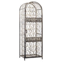 45 Bottle Wrought Iron Wine Rack Jail with Lock - Antique Bronze