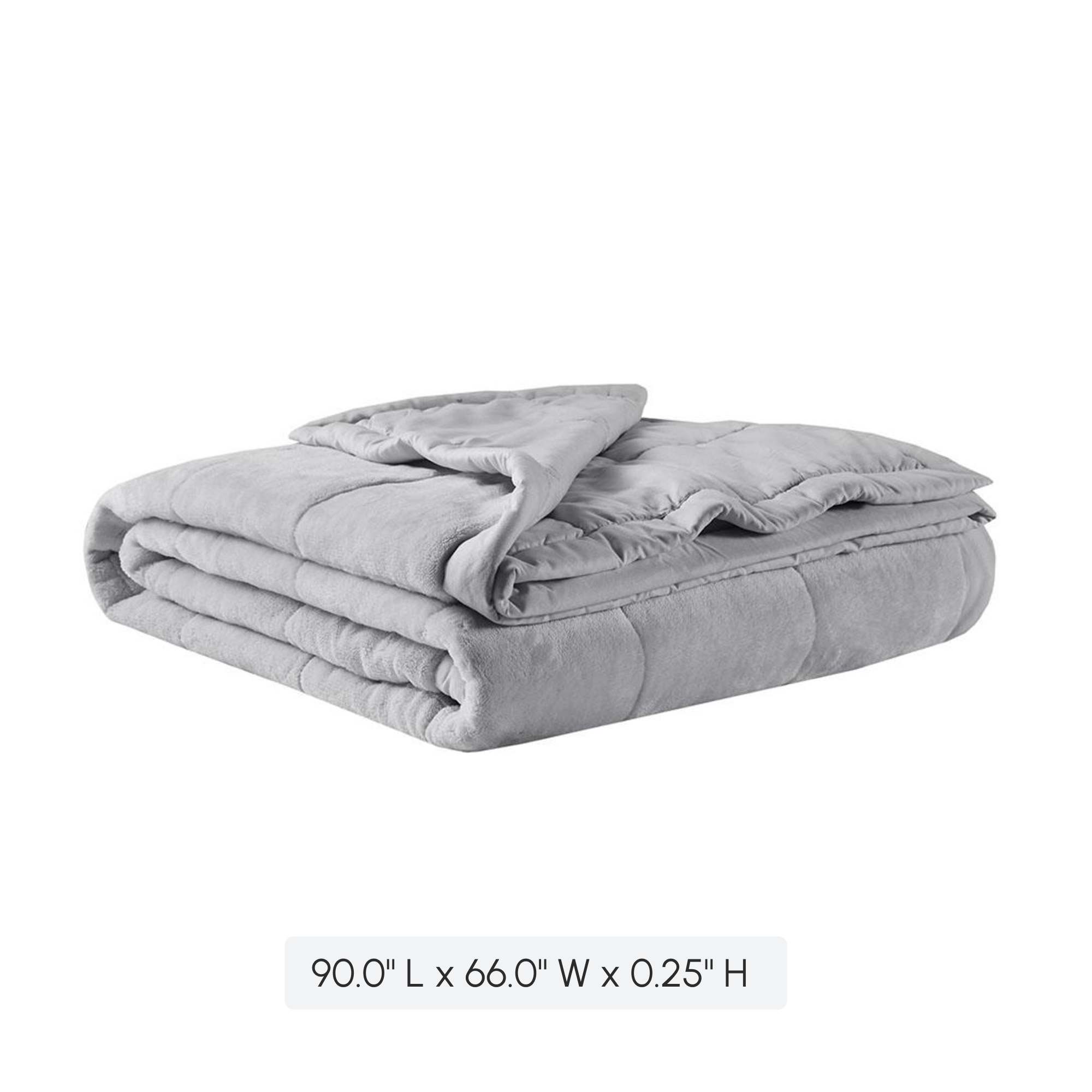 Reversible Down Alternative Blanket with Moisture Wicking, Smart Temperature Regulating, Machine Washable, 90" L x 66" W x 0.25" H, Gray