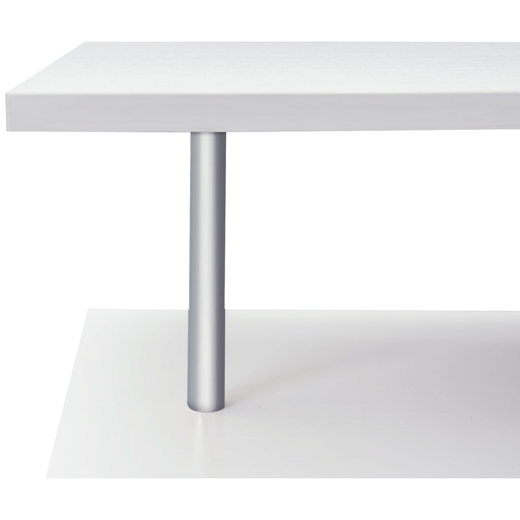55" 360° Rotating Corner Computer Desk Modern L-Shaped Home Office Workstation with 3-Tier Storage Shelves, Bookshelf, White