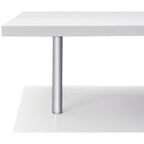 55" 360° Rotating Corner Computer Desk Modern L-Shaped Home Office Workstation with 3-Tier Storage Shelves, Bookshelf, White