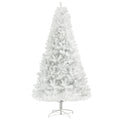 6ft Unlit Artificial White Christmas Tree, Holiday Decor with 1000 Branch Tips, Auto Open and Steel Base