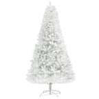 6ft Unlit Artificial White Christmas Tree, Holiday Decor with 1000 Branch Tips, Auto Open and Steel Base