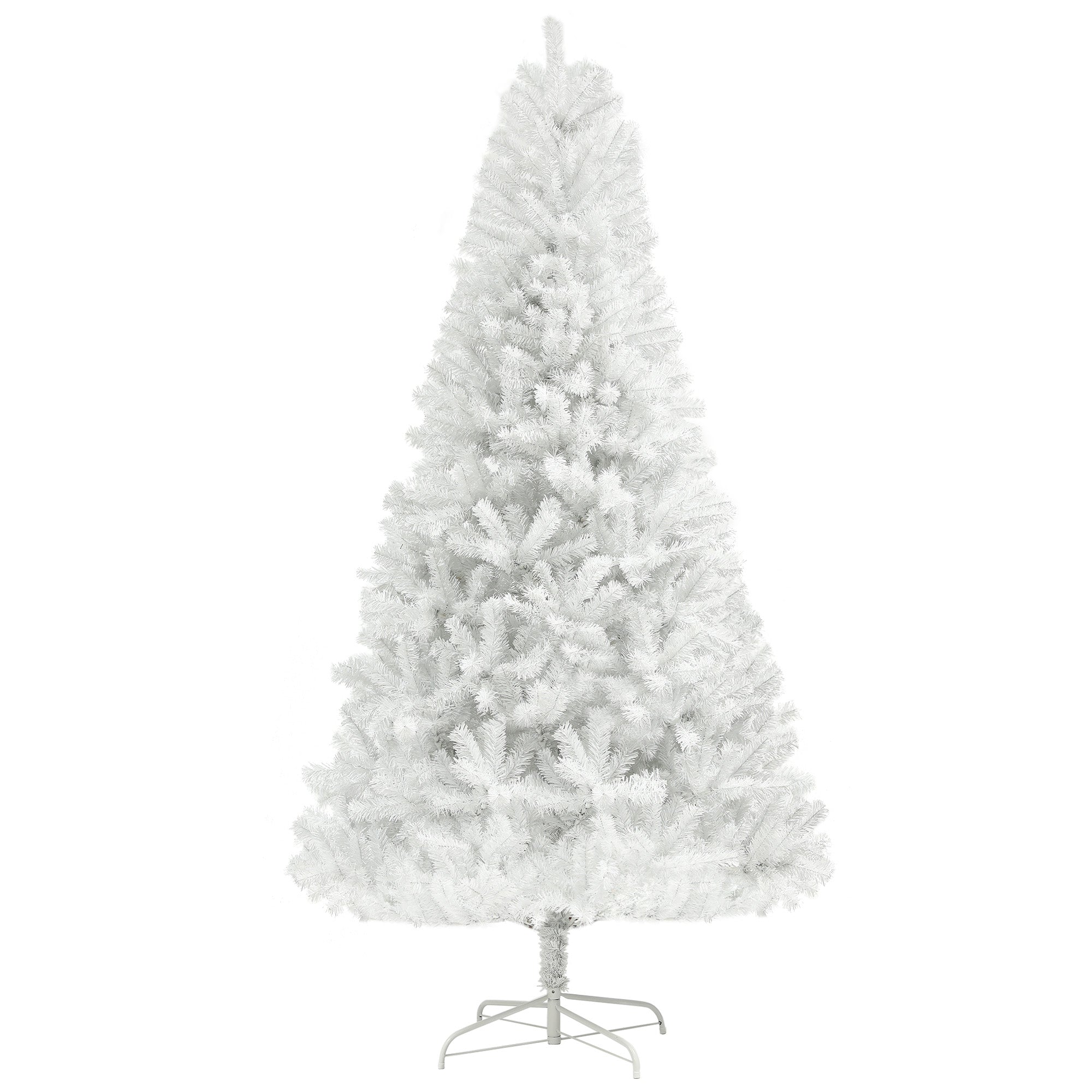 6ft Unlit Artificial White Christmas Tree, Holiday Decor with 1000 Branch Tips, Auto Open and Steel Base