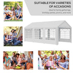 10' x 20' Heavy Duty Party Tent & Carport with Removable Sidewalls and Double Doors, Large Canopy Tent, Sun Shade Shelter, for Parties, Wedding, Outdoor Events, BBQ, White