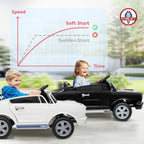 Licensed Shelby GT 350 Kids Ride On Car with Remote Control, Adjustable Speed, MP3, Smooth Start, LED Lights, Black