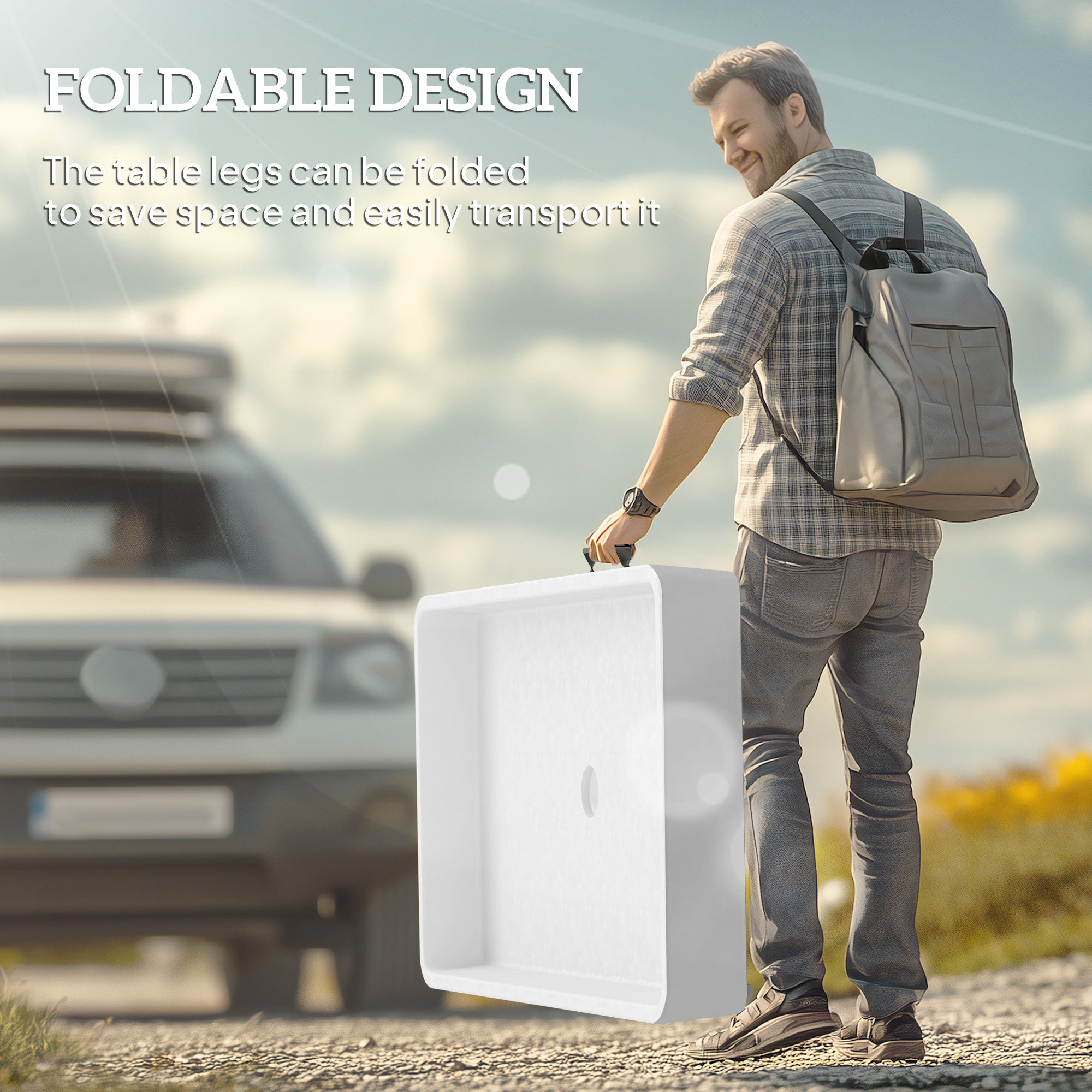 3.4ft Folding Ice Cooler Table with Drain, Fill and Chill Table Outdoor Table Cooler with Storage Shelf, Drink Cooler for Parties Picnic BBQ Camping Wedding, White