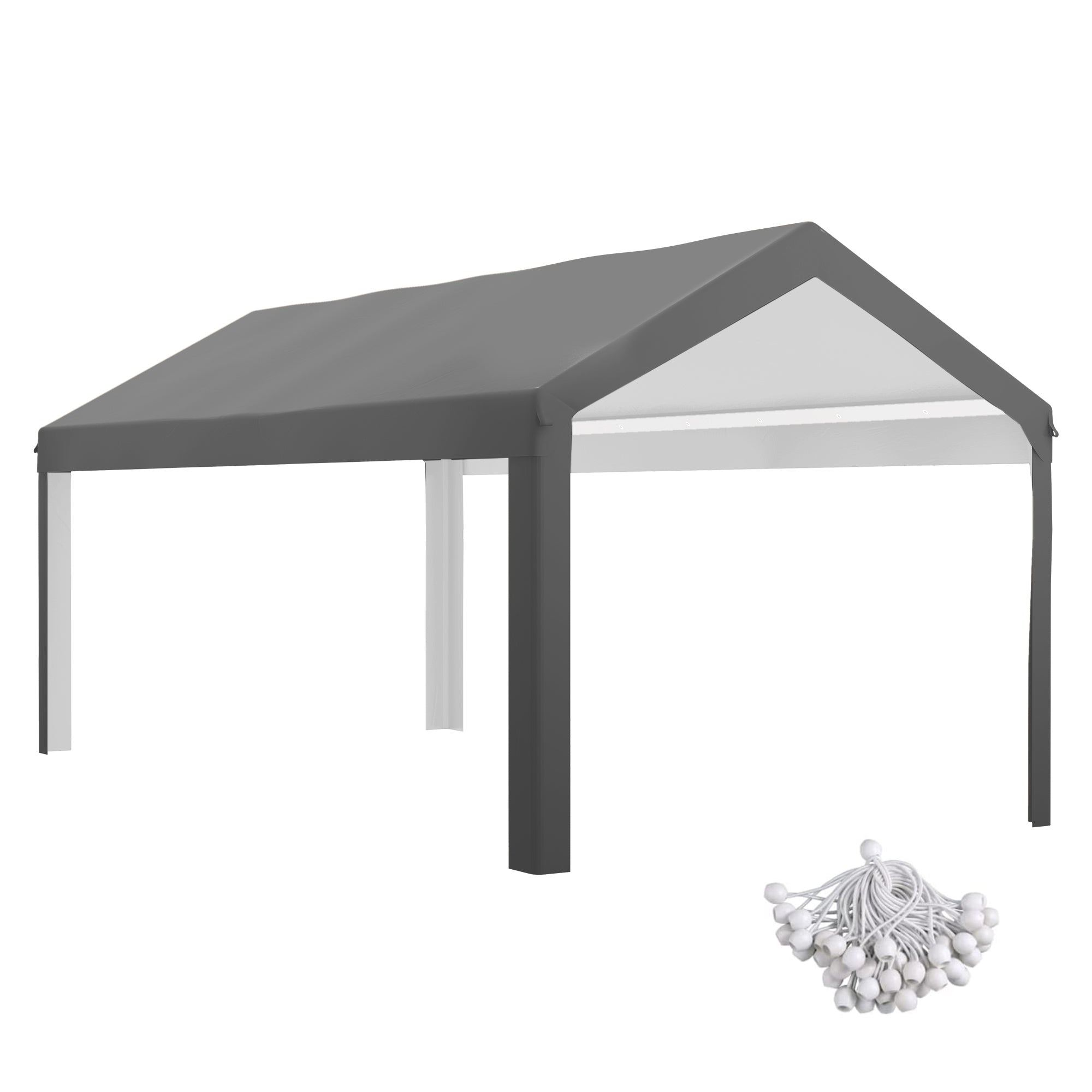 10 x 20ft Carport Roof, UV Resistant Canopy Replacement, Fits 84C-378V00 and 84C-206 Series, Dark Gray