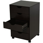 5 Drawer File Cabinet Storage Organizer Filing Cabinet with Nordic Minimalist Modern Style & Wheels, Brown