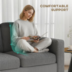 Sectional Sofa, L Shaped Couch, with Reversible Chaise or Ottoman, Dark Gray