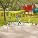 Kids Seesaw Swivel Teeter Totter with 360° Spinning, 4 Seater Seesaw Outdoor Playground Equipment for Backyard, Boys and Girls Aged 3-8 Years Old