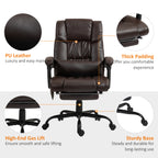 Massage Office Chair with 6 Vibrating Points, High Back Reclining Office Chair with Footrest and Remote, Brown