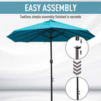 Patio Umbrella 15ft Double-Sided Outdoor Market Extra Large Umbrella with Crank Handle for Deck, Lawn, Backyard and Pool, Blue