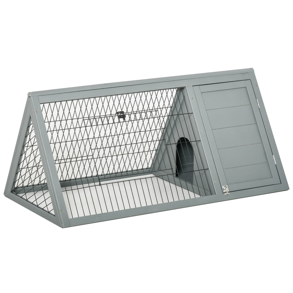 Rabbit Hutch Outdoor, Wooden Chicken Coop with Run, Outdoor Small Animal Cage for Rabbit, Small Duck and Chicken, for Garden, Backyard, Farms, 46" x 24.5" x 21", Light Gray