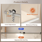 Sliding Shower Door with Waterproof Seals and Tempered Glass, Bathroom Door with Towel Bar Handle, 48" L x 0.5" W x 76" H, Brushed Nickel