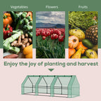 9' x 3' x 3' Portable Mini Greenhouse Outdoor Garden with Large Zipper Doors and Water/UV PE Cover, Green