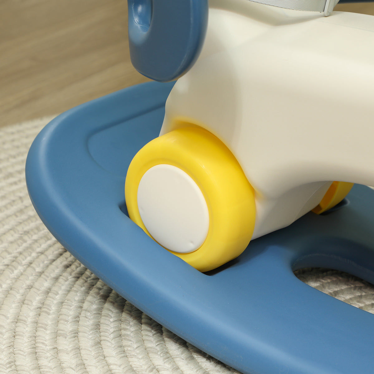 4 in 1 Rocking Horse for Toddles 1-3 Years with Detachable Push Handle & Balance Board, Blue