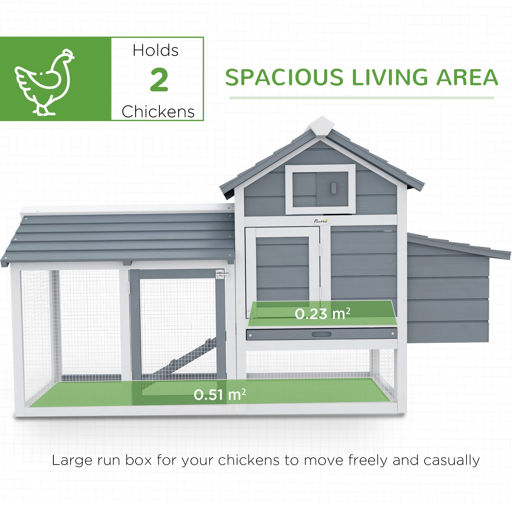 59" Small Wooden Chicken Coop Hen House Poultry Cage for Outdoor Backyard with 2 Doors, Nesting Box and Removable Tray, White