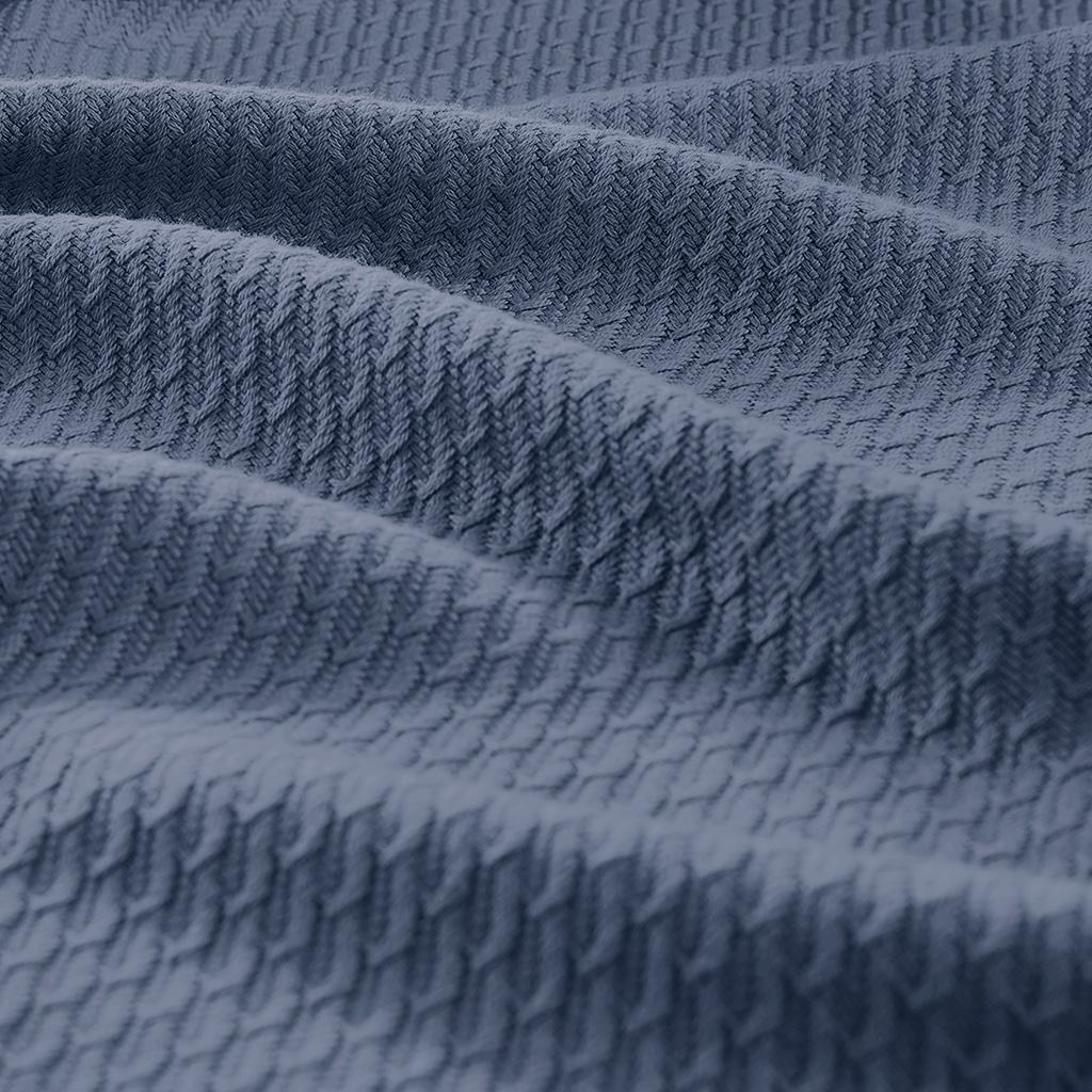 Ultra-Soft and Durable Egyptian Cotton Blanket with Breathable Weave, Machine Washable, Perfect for Any Room, 90" L x 66" W x 0.25" H, Blue