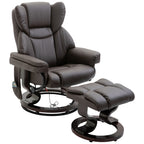 Massage Sofa Recliner Chair w/ Footrest, 10 Vibration Point, Faux PU Leather, Brown