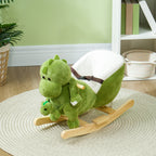 Rocking Horse, Ride on Dinosaur w/ Seat Belt, 32 Songs & Hand Puppet for 18-36 Months, Green