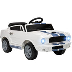 Licensed Shelby GT 350 Kids Ride On Car with Remote Control, Adjustable Speed, MP3, Smooth Start, LED Lights, White