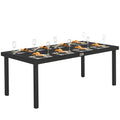 75" x 35" Outdoor Dining Table for 8 People, Rectangular Aluminum Frame Garden Table with All-Weather Faux Wood Top for Lawn, Patio, Black