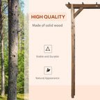 85" Wooden Garden Arbor for Wedding and Ceremony, Outdoor Garden Arch Trellis for Climbing Vines - Carbonized