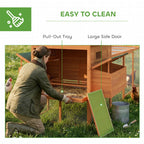 137" Wooden Chicken Coop for 4-6 Chickens, Backyard, Orange