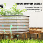 Set of 2 Raised Garden Bed, Metal Planter Box with Safety Edging, Easy-to-assemble Stock Tank 3'x3'x1.4' Silver