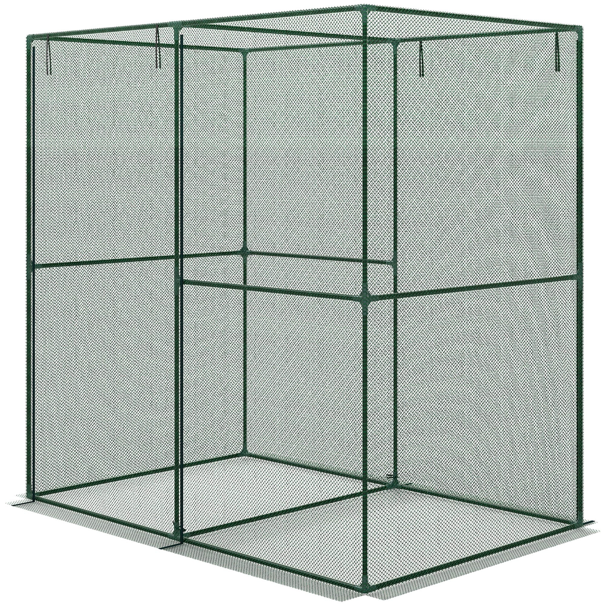 6' x 4' x 6' Crop Cage, Plant Protection Tent with Zippered Doors for Vegetable Garden, Backyard, Green