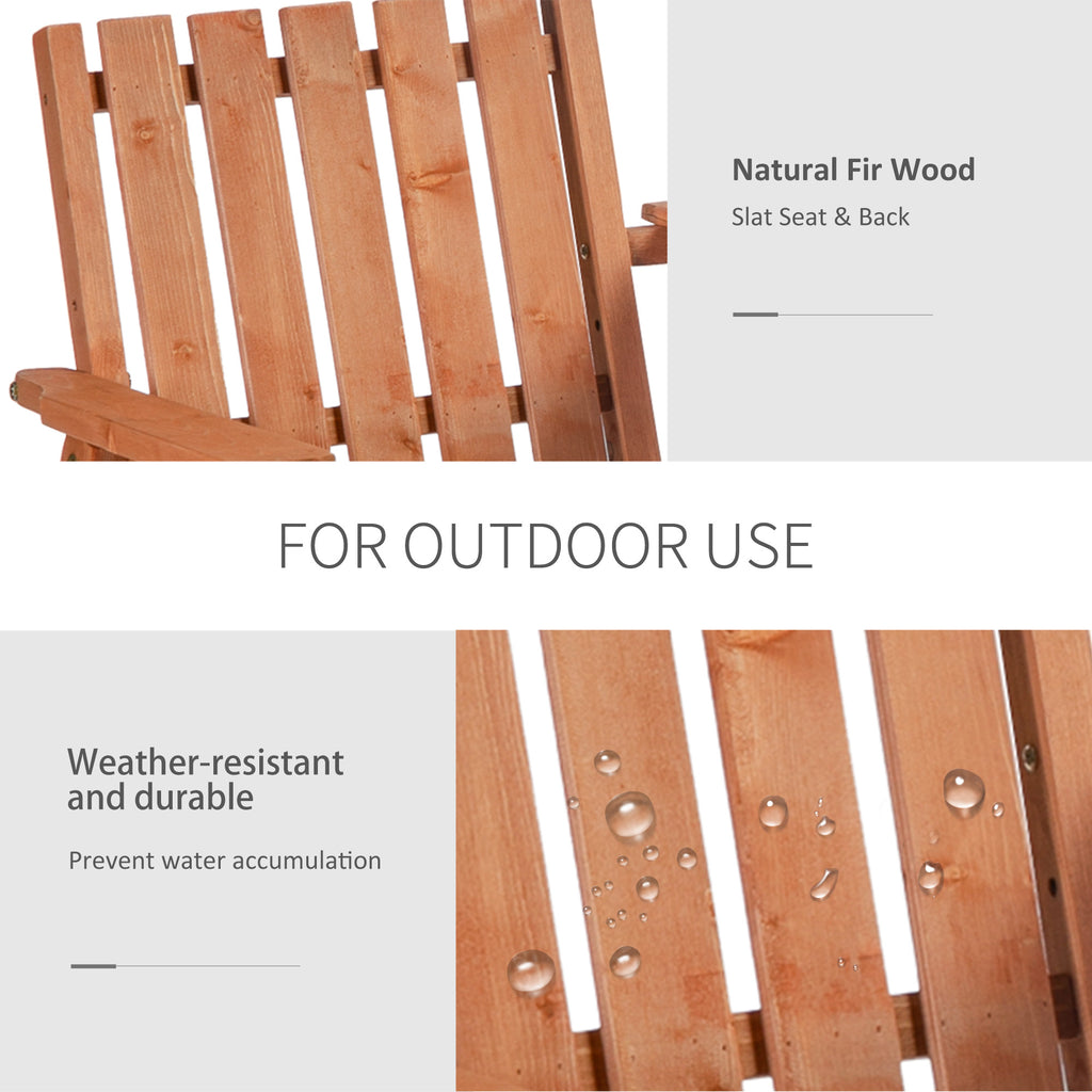 Patio Bench, Garden Bench with Middle Table and Umbrella Hole, Wooden Outdoor Bench for Patio, Porch, Poolside, Balcony, Orange