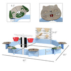 Wooden Sandbox for 3-7 Years, 85" x 85" x 25", Blue