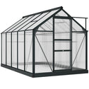 6.2' x 10.3' x 6.6' Outdoor Greenhouse with Walk-in Vent Door for Backyard Garden Gray