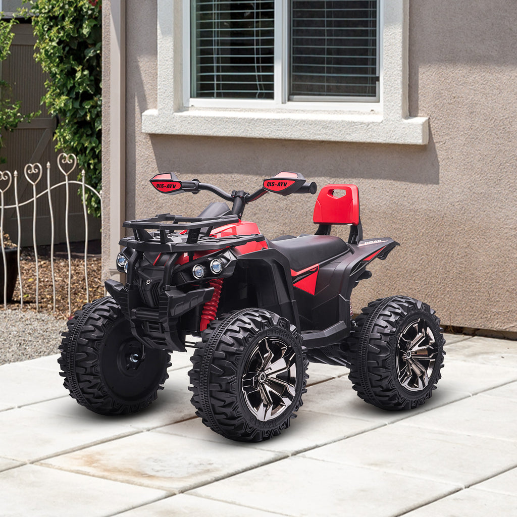 12V 4 Wheeler Kids ATV with Music, Headlights for 37-60 Months Boys and Girls, Red