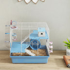 Hamster Cage, 3-Tier Small Animal Cage with Exercise Wheel, Food Bowl, Water Bottle, House, Tunnels, Ramps