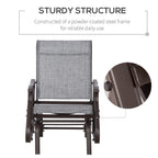 Outdoor Glider Chair, Gliders for Outside Patio with Steel Frame and Mesh Fabric for Backyard, Garden, and Porch, Gray